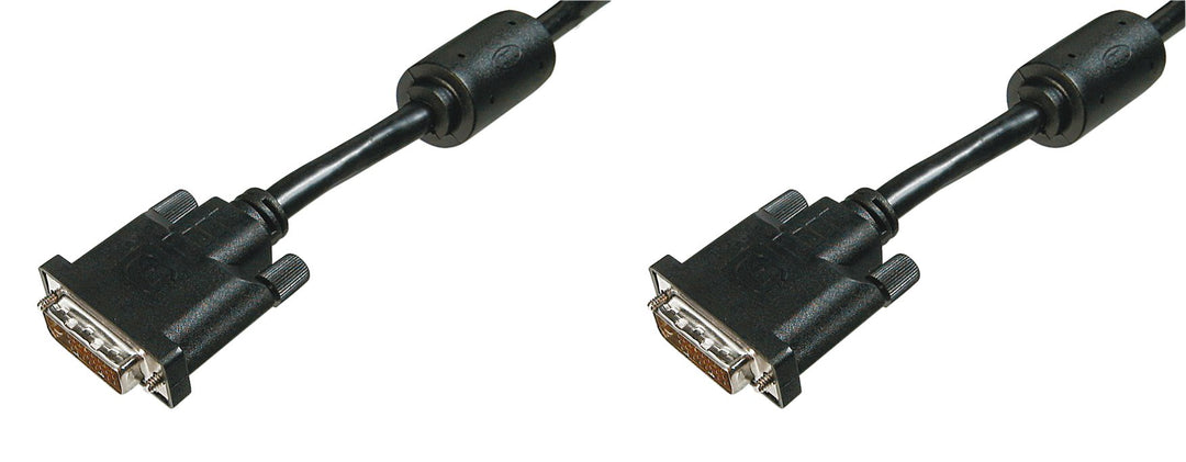 DIGITUS DVI Anschlusskabel, DVI(24+1), 2x Ferrit, Stecker/Stecker, 3 m lang, DVI-D Dual Link, schwar