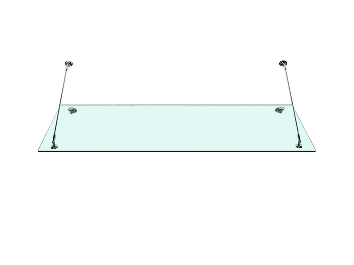 Shop Vordach Glasvordach Türvordach Verbundsicherheitsglas Klarglas VSG Edelstahl (150x90cm (2X Stb-