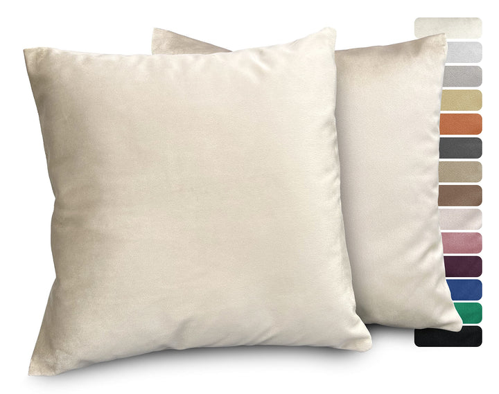 BEAUTEX Lea Samt Kissenhüllen 2er Set, Premium Kissenbezug, Sofa- und Dekokissen, Grösse und Farbe w