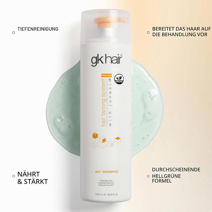 GK HAIR Clarifying Shampoo 1000ml - pH + Pre-Treatment Sulphate-Free Shampoo for Deep Cleansing Elim
