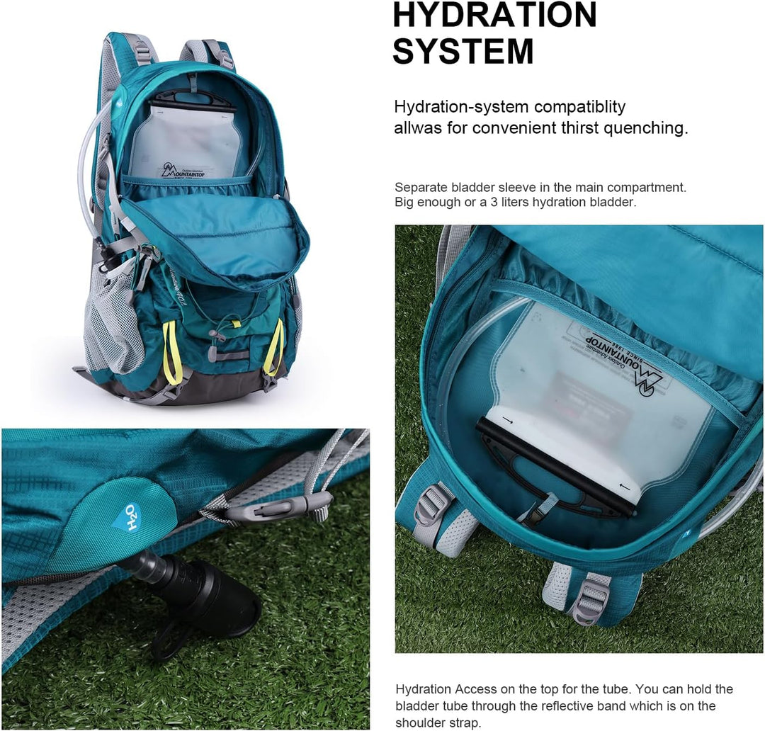 MOUNTAINTOP 40L Wanderrucksack Herren Damen Trekkingrucksack Outdoor Rucksäcke mit Regenhülle für Ca