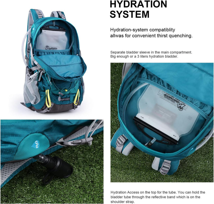 MOUNTAINTOP 40L Wanderrucksack Herren Damen Trekkingrucksack Outdoor Rucksäcke mit Regenhülle für Ca