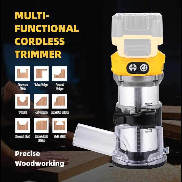 TOPWAY Bürstenloser kabelloser Handfräser für Holzschneider, 18 V, kompatibel mit DEWA.. DCB184 Akku