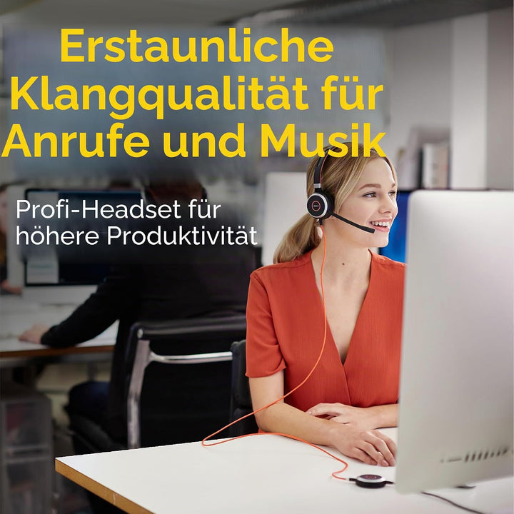Jabra Evolve 40 MS Mono Headset - Microsoft zertifizierte Kopfhörer für VoIP Softphone mit passivem