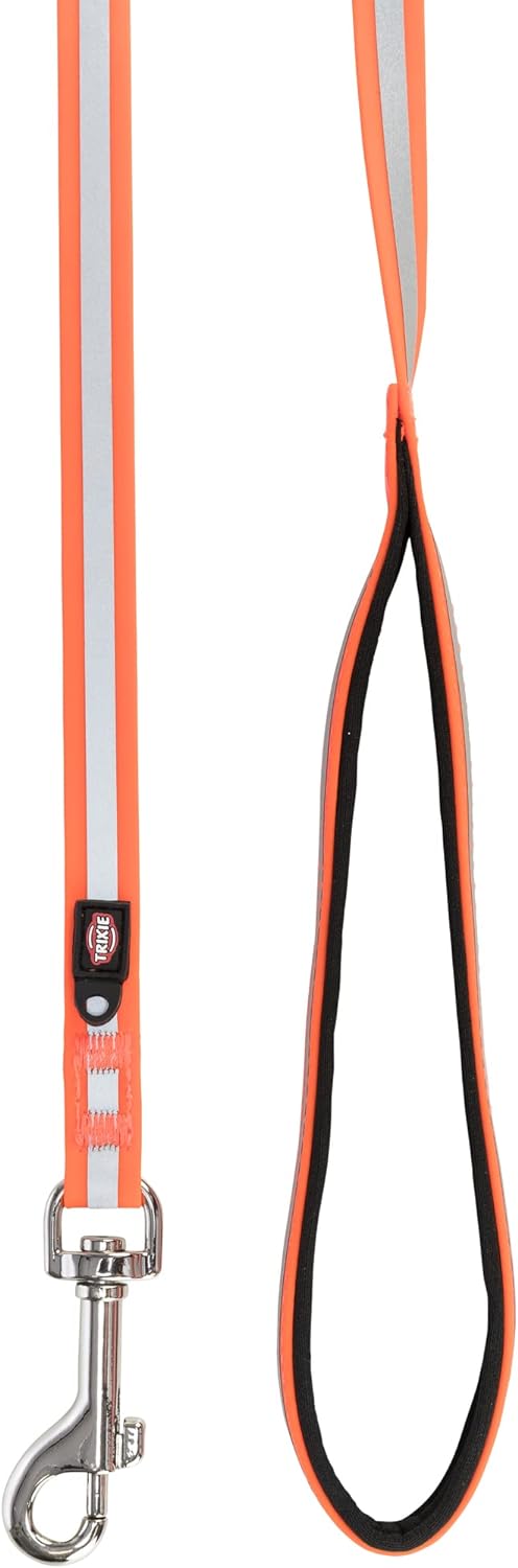 TRIXIE Schleppleine M–XL, 10 m 17 mm in orange - refelktierende Hundeleine für Outdooraktivitäten -