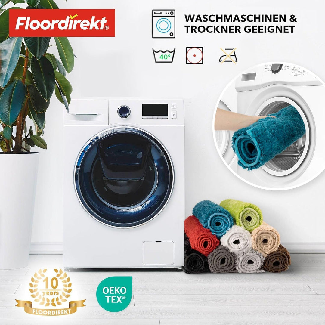 Floordirekt Badematte Sky - Badezimmerteppich - Weicher, dichter Hochflor - Rutschhemmend & Schnell