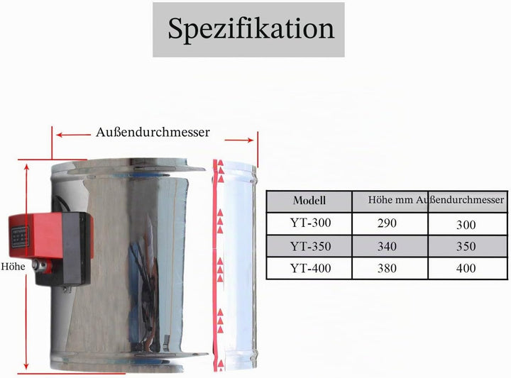 1 Stück 220v HVAC absperrklappe elektrisch drosselklappe lüftung lüftungsklappe elektrisch Durchmess