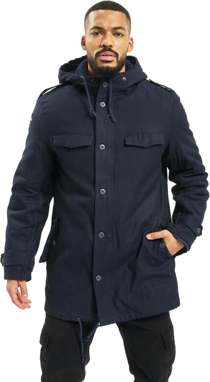 Brandit BUNDESWEHR PARKA MIT FUTTER & FLAGGEN BW FELDPARKA BORDPARKA JACKE WINTERJACKE, Navy Blau