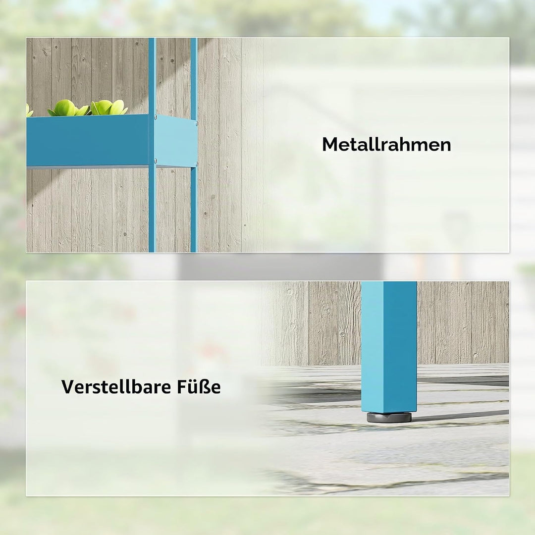Outsunny Pflanzenregal mit 2 Ebenen, Pflanzenhalter aus Metall mit Haken, Pflanzenhalter in Form ein
