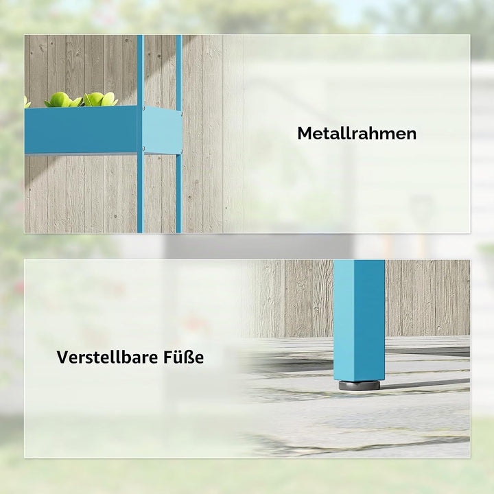 Outsunny Pflanzenregal mit 2 Ebenen, Pflanzenhalter aus Metall mit Haken, Pflanzenhalter in Form ein