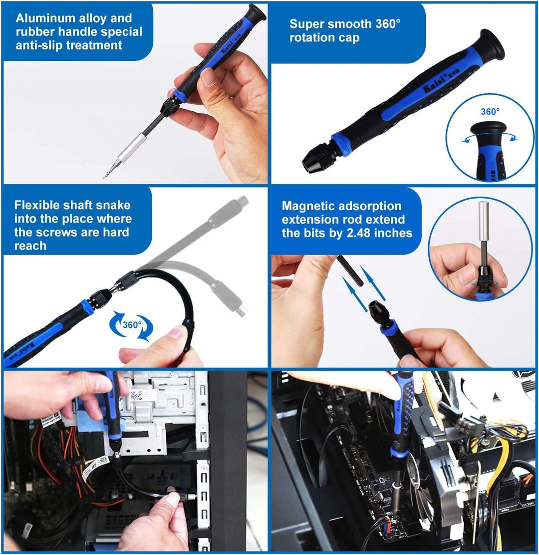 Schraubendreher Sets 142-Stück Elektronik Präzisionsschraubendreher mit 120 Bit Magnetic Repair Tool