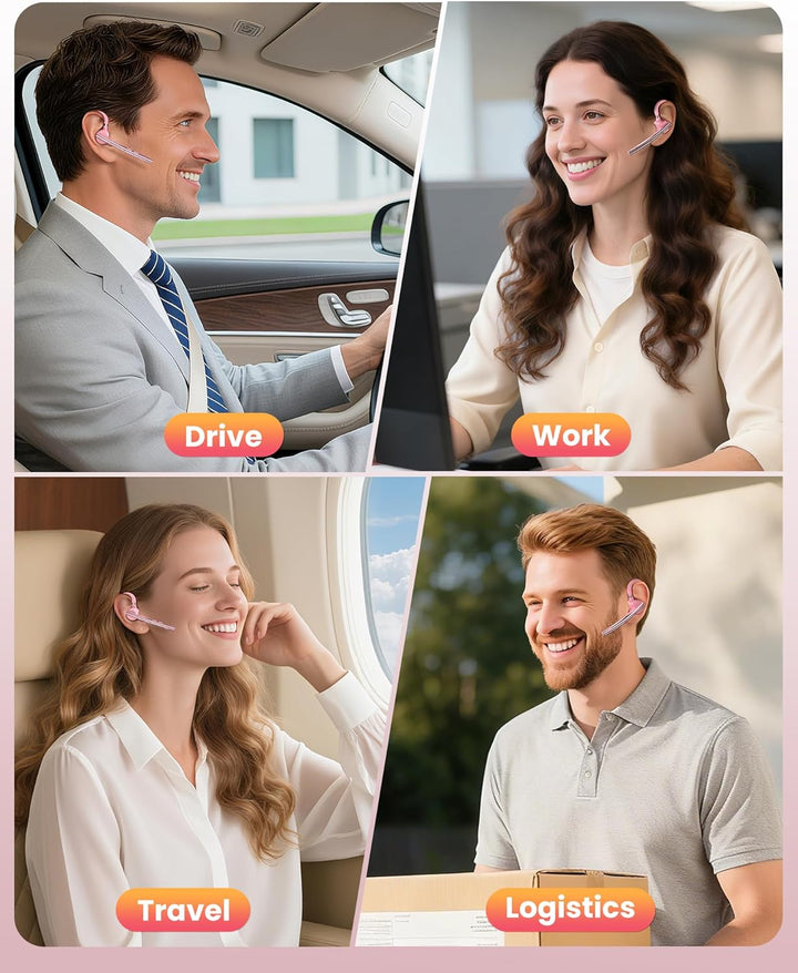 New Bee Bluetooth Headset mit 72h Spielzeit Bluetooth V5.1 Freisprech Headset Handy mit LED Ladecase