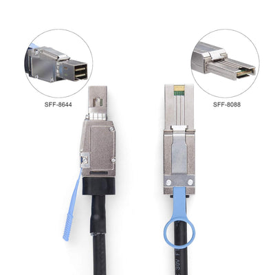 10Gtek® External Mini SAS HD SFF-8644 zu Mini SAS SFF-8088 Hybrid Kabel, 3-Meter(9.8-ft) 3m SFF-8644