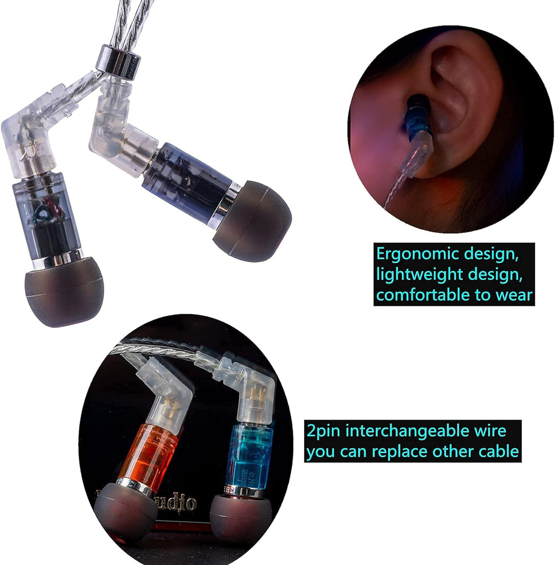 KBEAR Neon HiFi-Stereo-In-Ear-Kopfhörer, kabelgebunden, Kopfhörer mit Knowles 29689 BA-Treiber, abne