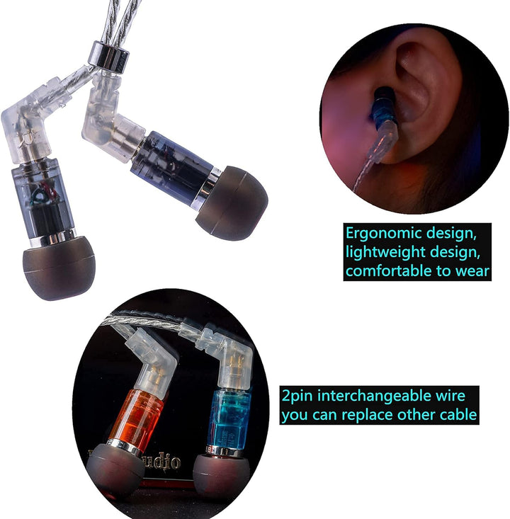 KBEAR Neon HiFi-Stereo-In-Ear-Kopfhörer, kabelgebunden, Kopfhörer mit Knowles 29689 BA-Treiber, abne