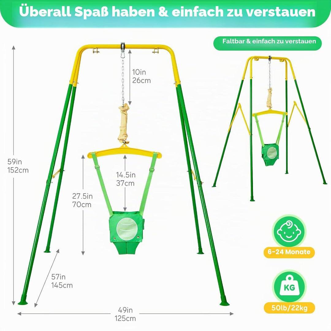 FUNLIO Baby-Hüpfsitz mit Ständer für 6–24 Monate, Babywippe zum Spielen, Hüpfsitz für Kleinkinder, m