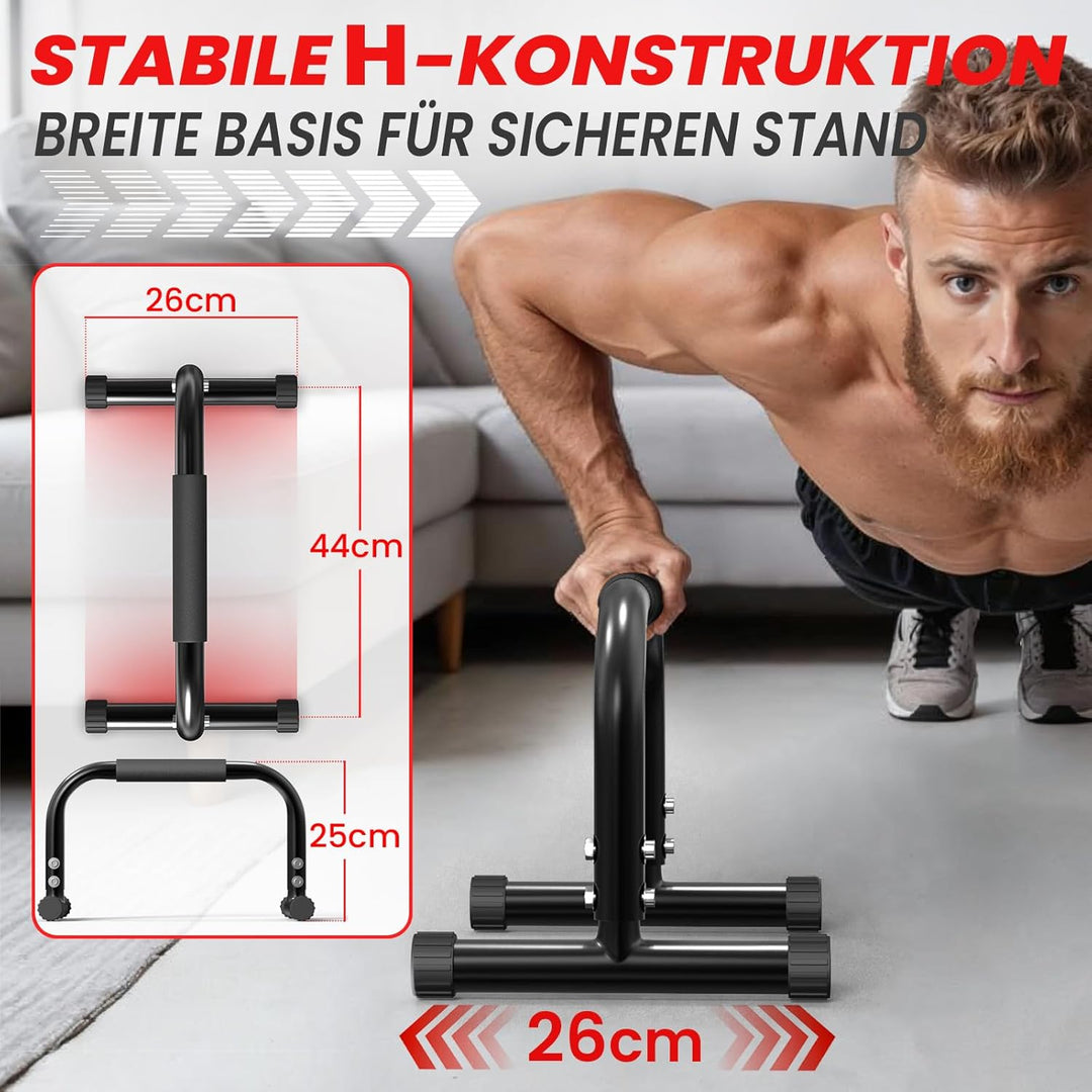 FUNFLEX Handstand Barren, Parallettes Liegestützgriffe aus Stahl – Rutschfeste Push-Up Bars, Dips &