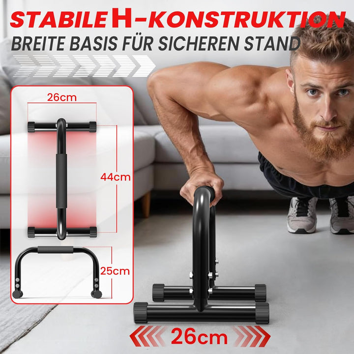 FUNFLEX Handstand Barren, Parallettes Liegestützgriffe aus Stahl – Rutschfeste Push-Up Bars, Dips &