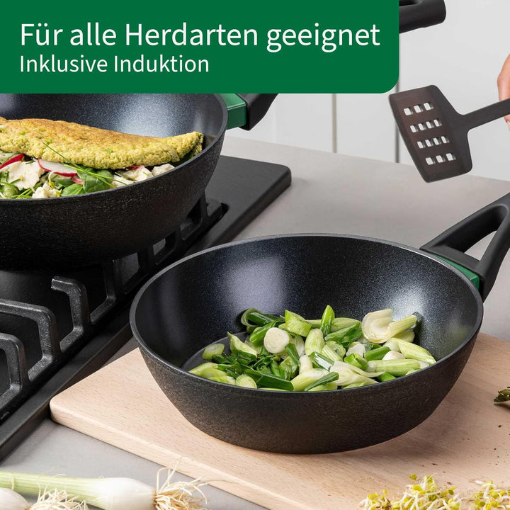 Chefkoch trifft Fackelmann - Keramik-Pfanne Hamburg Ø 28 cm, Antihaftbeschichtung, für alle Herdarte