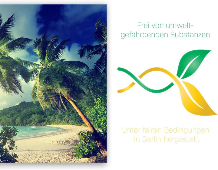 ge Bildet Bild auf Leinwand | Landschaftsbilder - Sonnenuntergang am Strand Takamaka, Mahé - Seychel