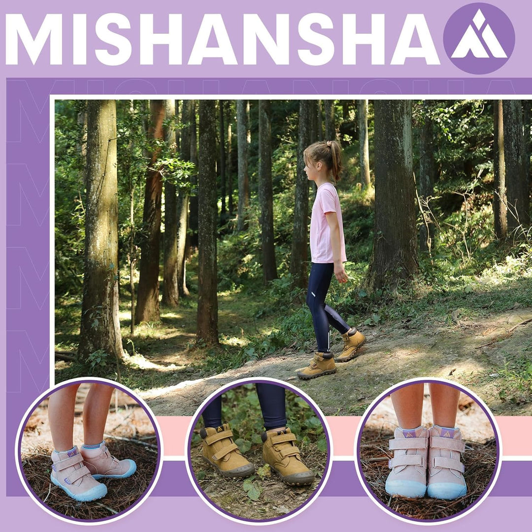 Mishansha Wanderschuhe Jungen Trekkingschuhe Mädchen rutschfest Outdoor Kinder Wanderstiefel 24-38 2