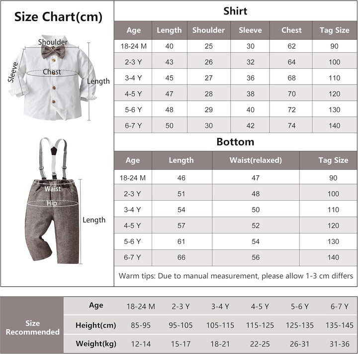 Volunboy Baby Anzug Jungen Anzugweste Hemd mit Fliege für Festlich Hochzeit Bekleidung Set 4tlg 3-4