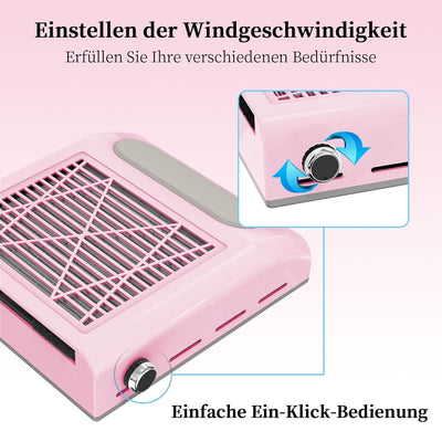 Nagelstaubsauger mit Filter, AISEELY Staubabsaugung Nagelstudio, 80W Profi Staubabsaugung für Nägel,