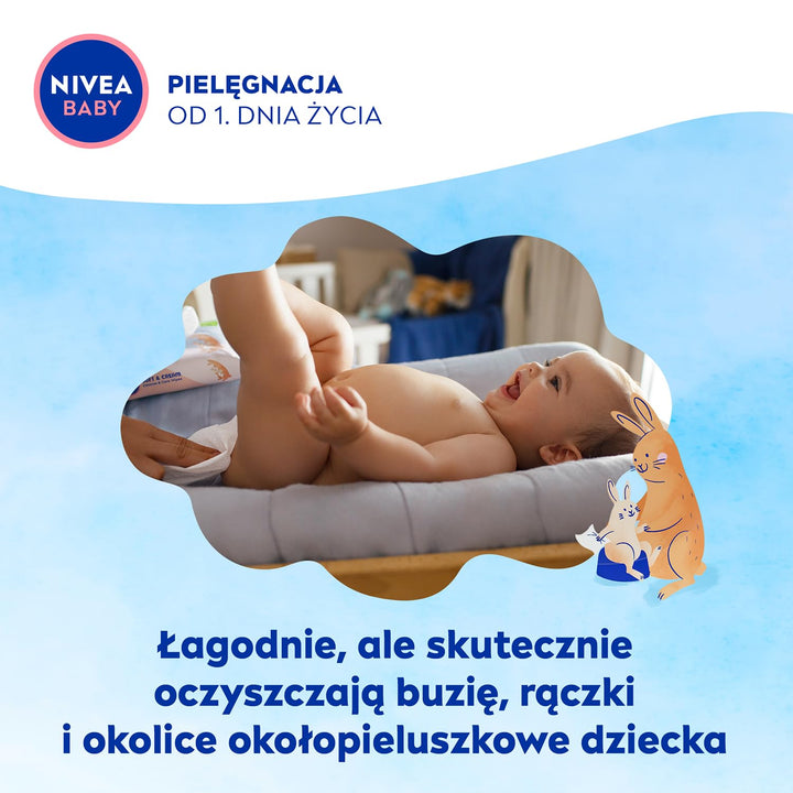 NIVEA BABY Biologisch abbaubare Toddies, 1 x 57 Stk. (Packung mit 5) Weiss 57 stück (5er Pack), Wei&