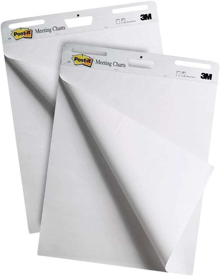 Post-it Super Sticky Meeting Chart, Weiss, unliniert, 2 Blöcke, 635 mm x 762 mm + 4 Blöcke Meeting N