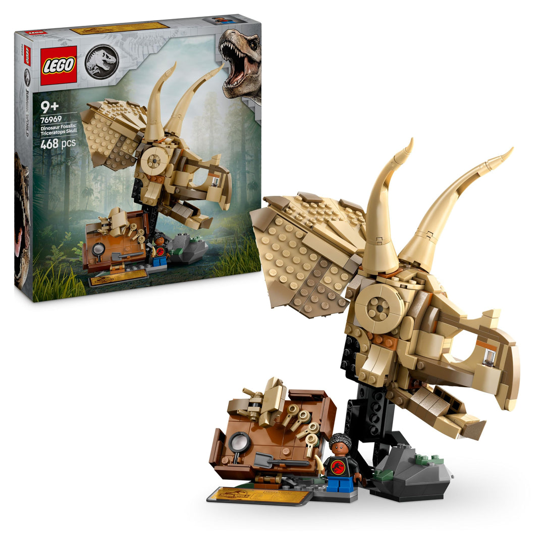LEGO Jurassic World Dinosaurier-Fossilien: Triceratops-Schädel Modell, Dinosaurier Spielzeug für Jun