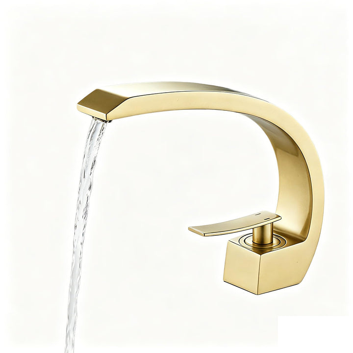 Wasserhahn Bad Waschtischarmatur Mischbatterie Waschbecken Armaturen Messing Badarmatur Matte Gold M