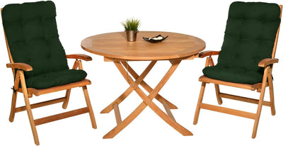 Beautissu 2er Set Hochlehner Auflagen 120x50x8cm - Sitzpolster Set für Gartenstühle Outdoor Stuhlkis