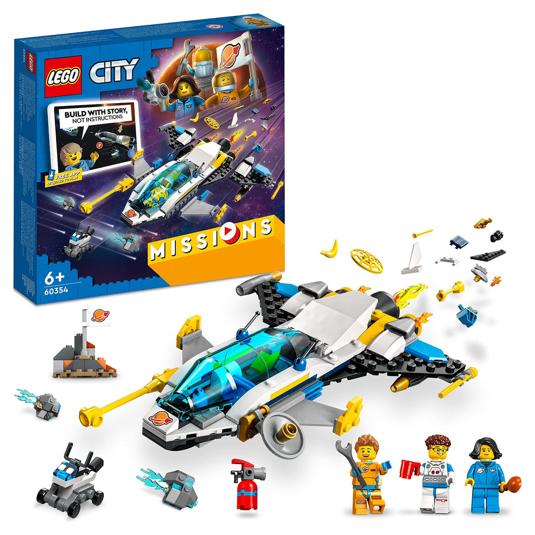 LEGO 60354 City Erkundungsmissionen im Weltraum, interaktives digitales Abenteuerspielset mit Raumsc
