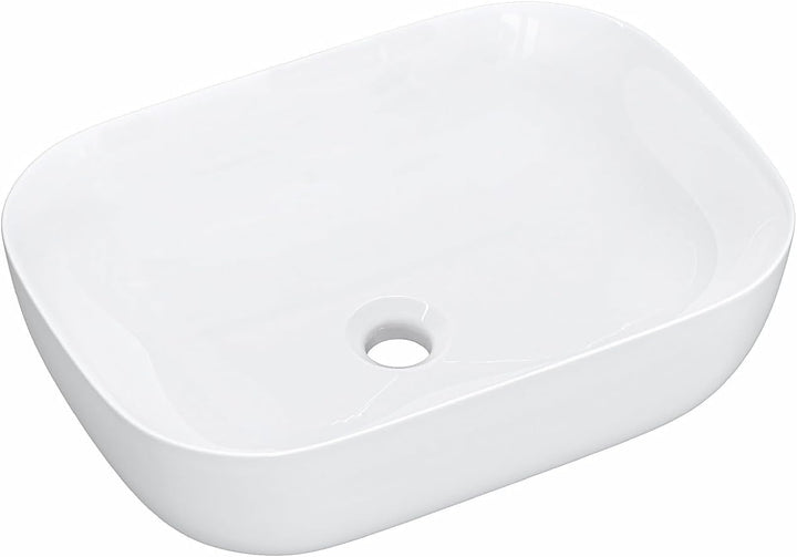 Waschbecken Oval Aufsatzwaschbecken ohne Hahnloch und Überlauf, Handwaschbecken für Badezimmer und G