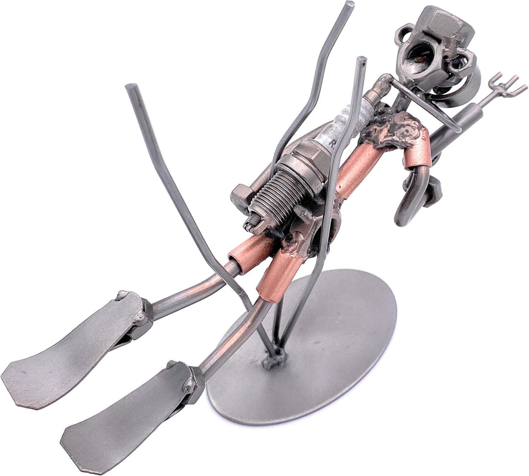 STEEMO Schraubenmännchen Taucher Speerfischen Geschenk Metall-Deko 23x6x16 cm