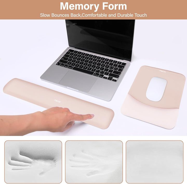 MOSISO Handgelenkstütze für Mauspad&Tastatur Set, Rechteckig Ergonomisch Mauspad Rutschfest Basis Ho