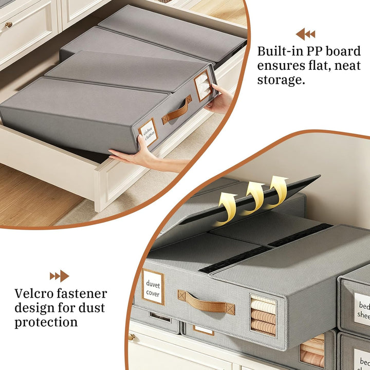 8 Stück Bettwäsche Organizer, Kleiderschrank Organizer mit Griff, Bettlaken Halterung für Bettwäsche