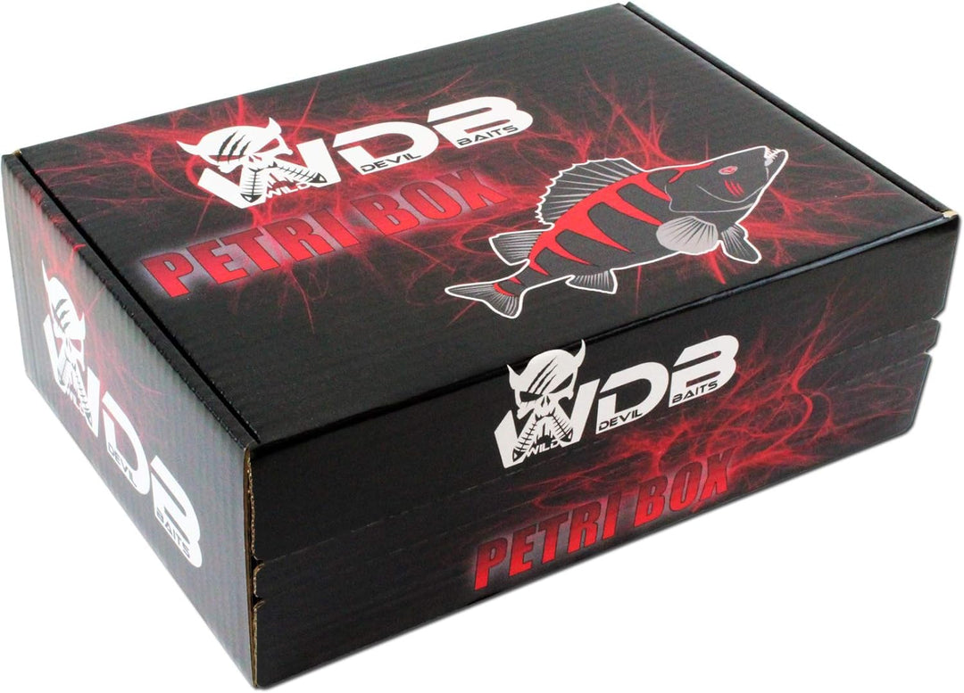Wild Devil Baits Petri Box Raubfischbox Angelbox Promo Box Geschenk Angeln Angelzubehör