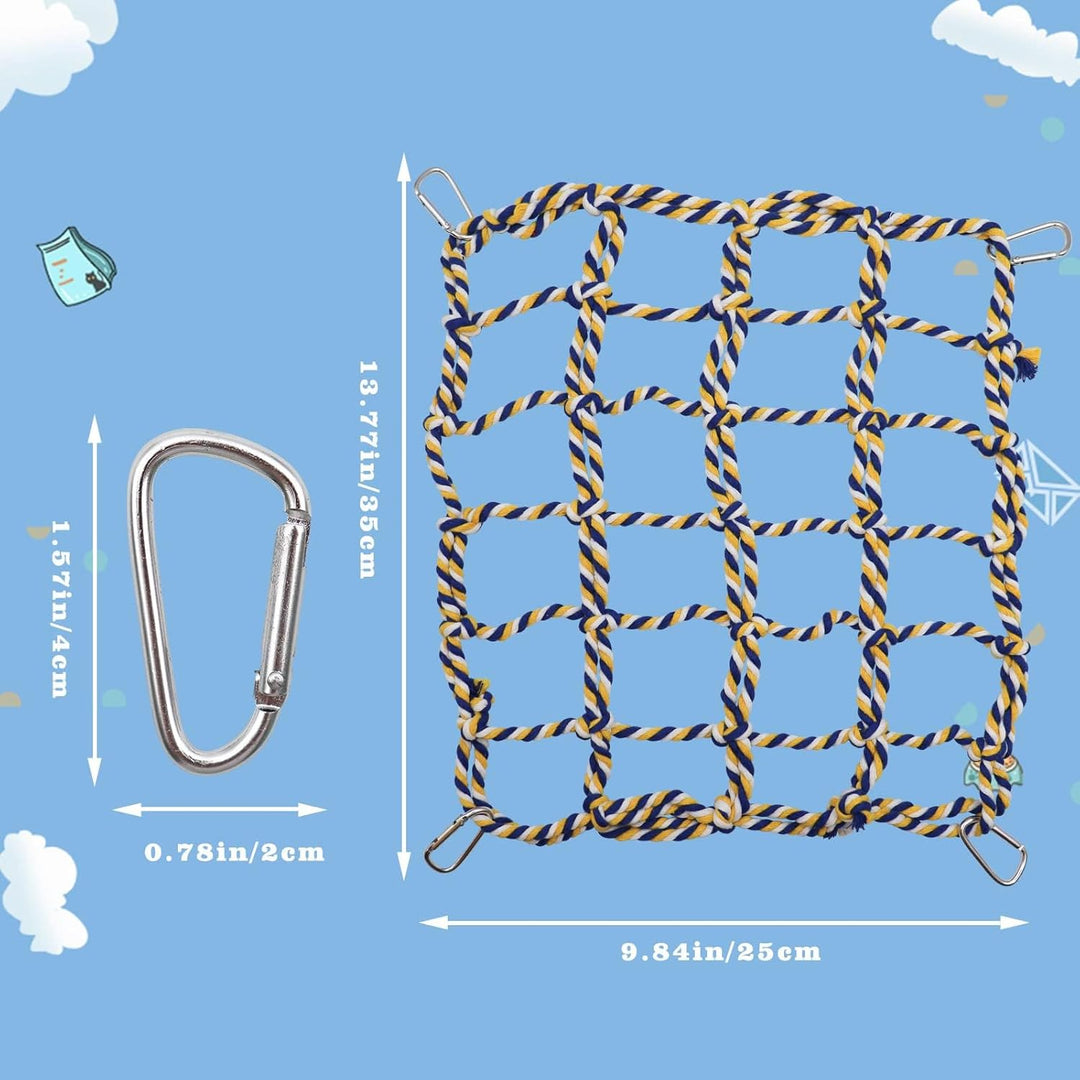 2er Pack Farbiges Kletternetz für Vögel und Kleintiere, Ratten-Kletternetz, Hängende Hängematte, Vog