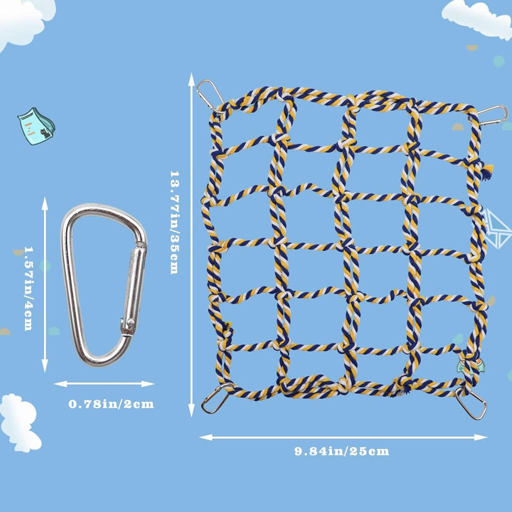 2er Pack Farbiges Kletternetz für Vögel und Kleintiere, Ratten-Kletternetz, Hängende Hängematte, Vog