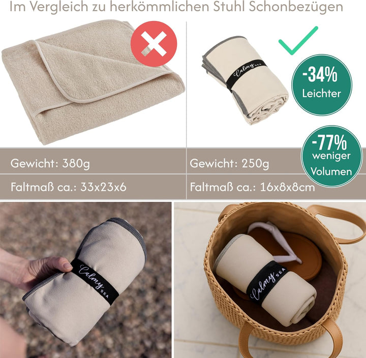Schonbezug Gartenstuhl Hochlehner 130x65cm - mit Kapuze Microfaser Light Weight Schonbezüge für Gart