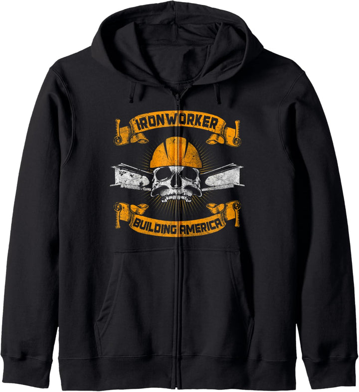 Ironworker Shirts Geschenk Patriotisches Gebäude Amerika Kapuzenjacke