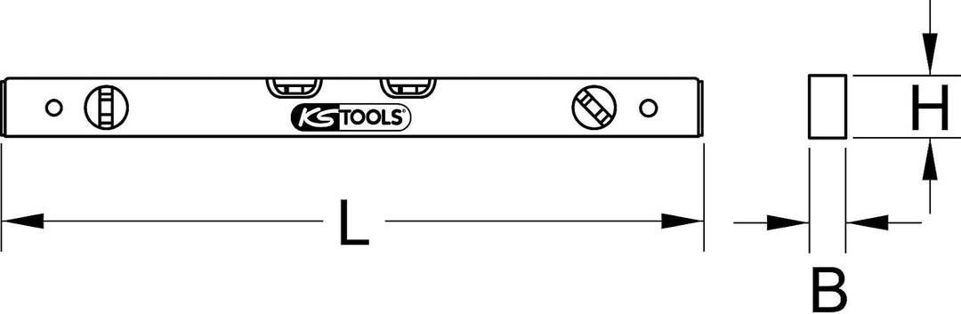 KS Tools 204.5910 Aluminiumprofil-Wasserwaage,1000mm,Feinausrichtung 1000 mm, 1000 mm