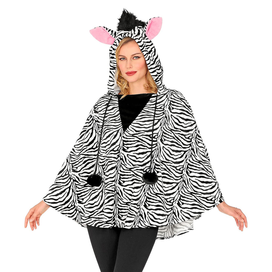 Widmann - Poncho mit Kapuze Zebra, Safari, Afrika, Tierkostüm, Faschingskostüme, Karneval