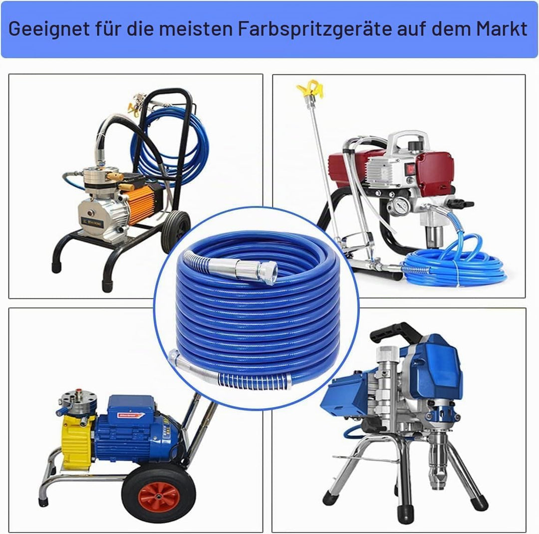 30M x 1/4" Airless Farbsprühschlauch, mit Schlauchverlängerungskupplung, für Airless Farbsprühsystem