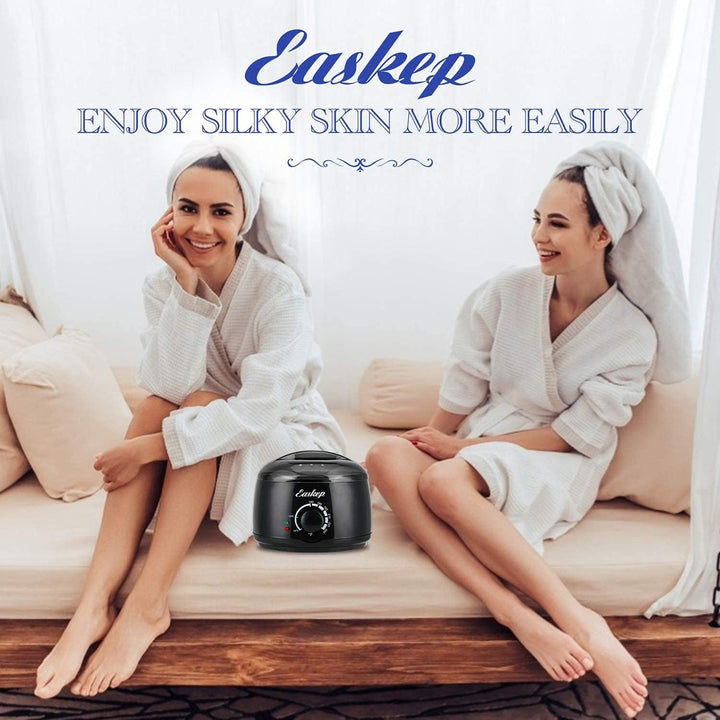 Easkep Wachswärmer Waxing Set mit 500g Wachsbohnen- Warm Wax Set wachsmaschine enthaarung set - Waxi