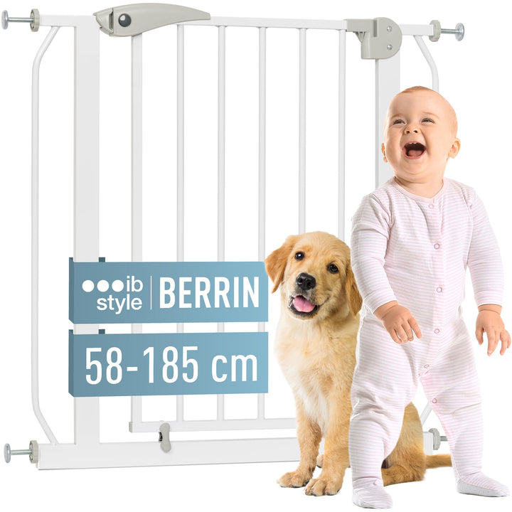 ib style® Berrin ! PREISSIEGER ! Treppengitter 58-175 cm | Ohne Bohren |Auto-Close| 90° Stop | Einha