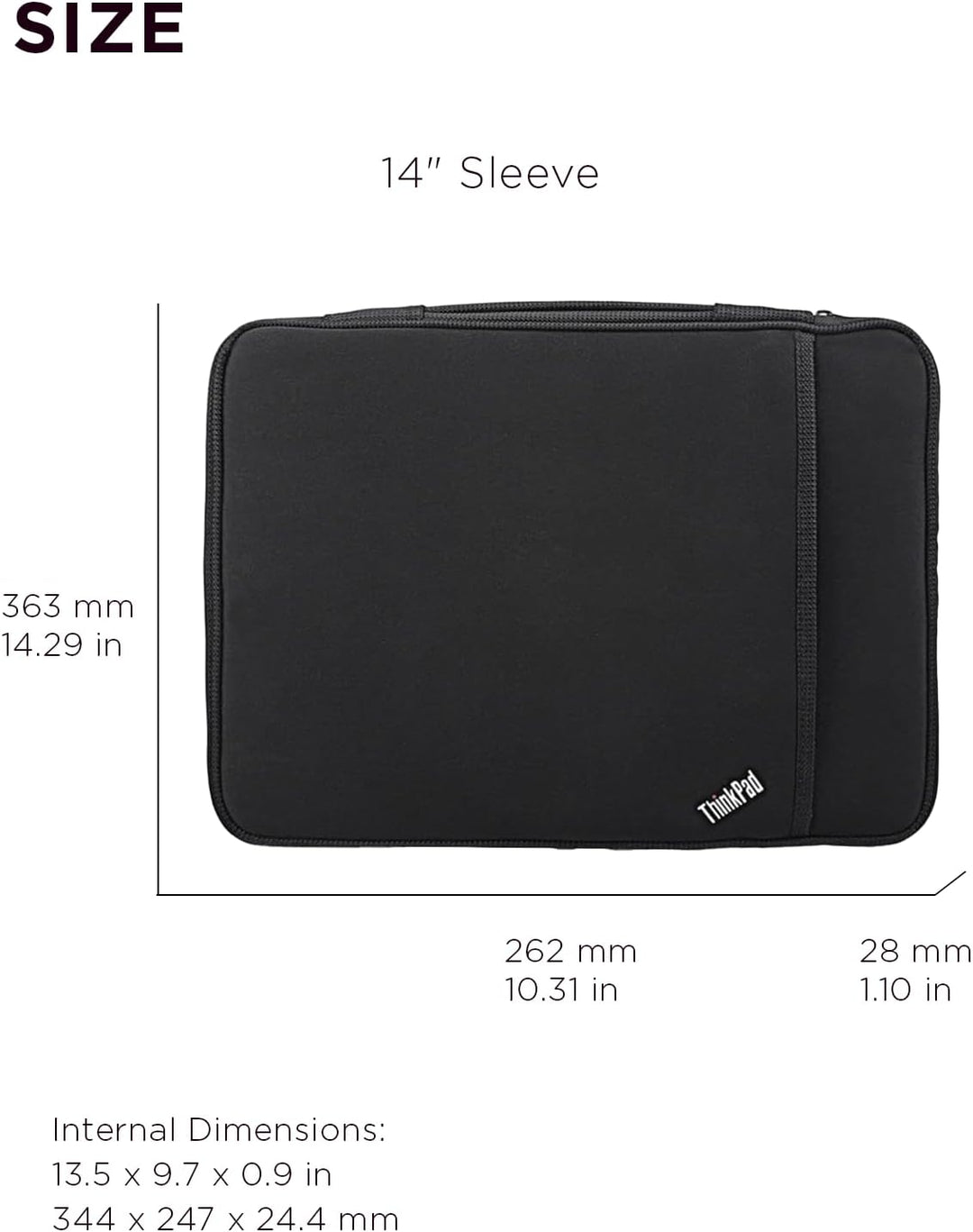 LENOVO ThinkPad 36cm 14Zoll Sleeve, Schwarz Single, Single