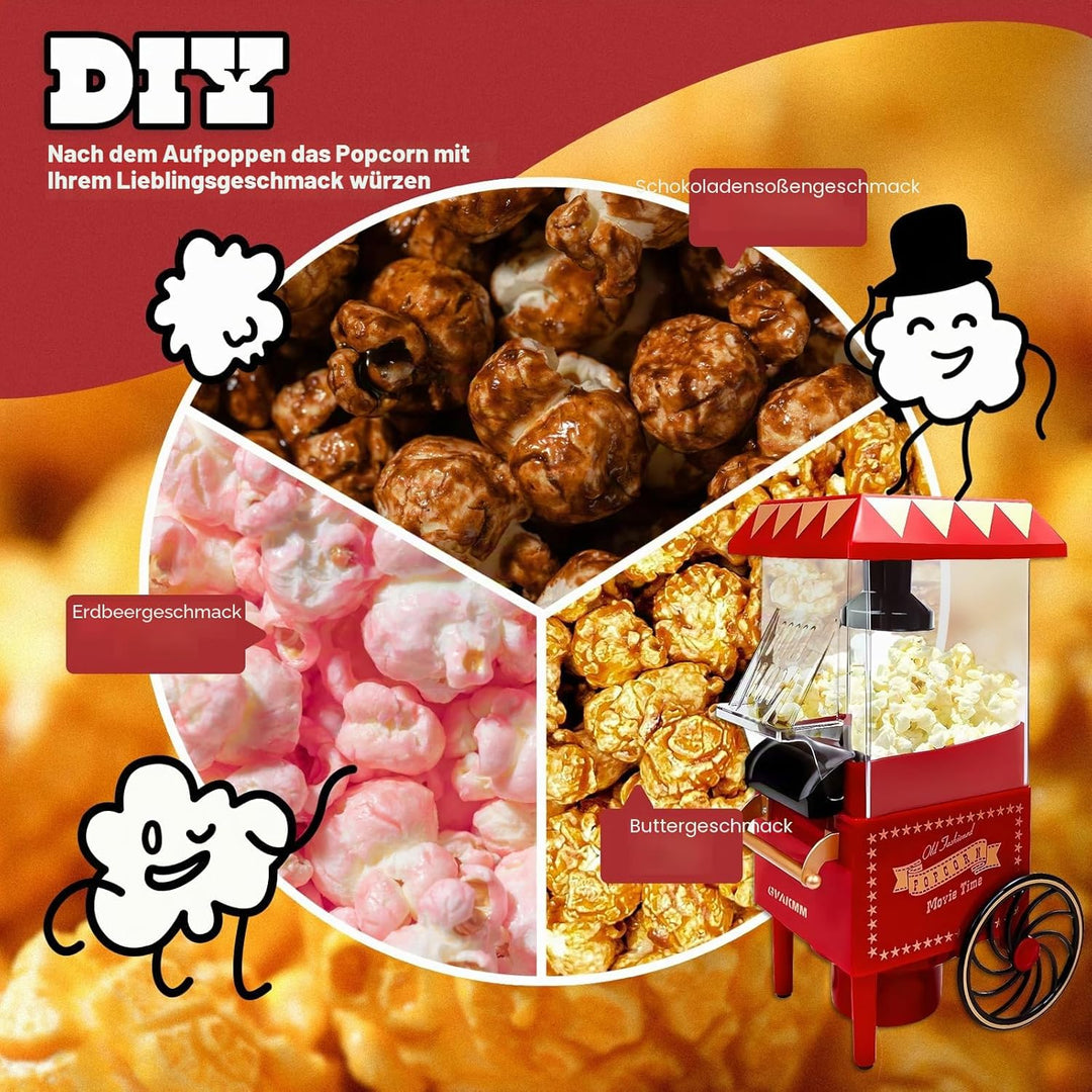 Popcorn-Maschine, Heissluft-Popcorn-Maker-Set, Geschenk-Box, tragbare Popcorn-Popper-Maschine, 10 Ta