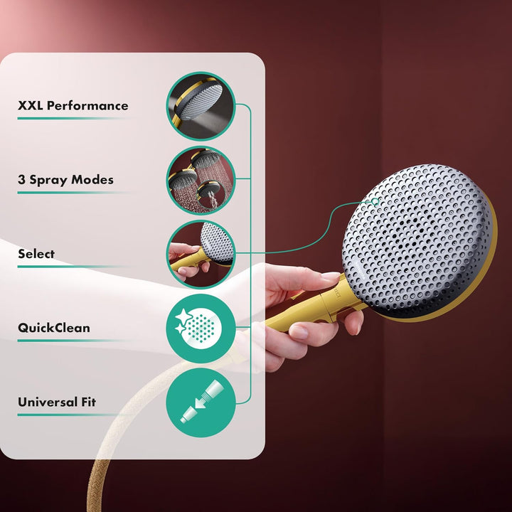 hansgrohe Raindance Alive Select S - Duschkopf, Handbrause mit 3 Strahlarten (inkl. PowderRain), run